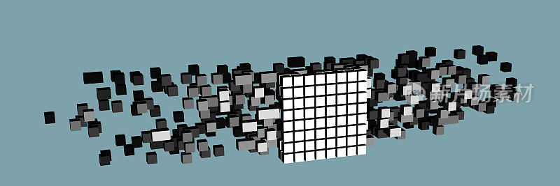 立方体数据块分解成小立方体。大数据的概念。体素的艺术。3 d矢量插图。
技术的概念。